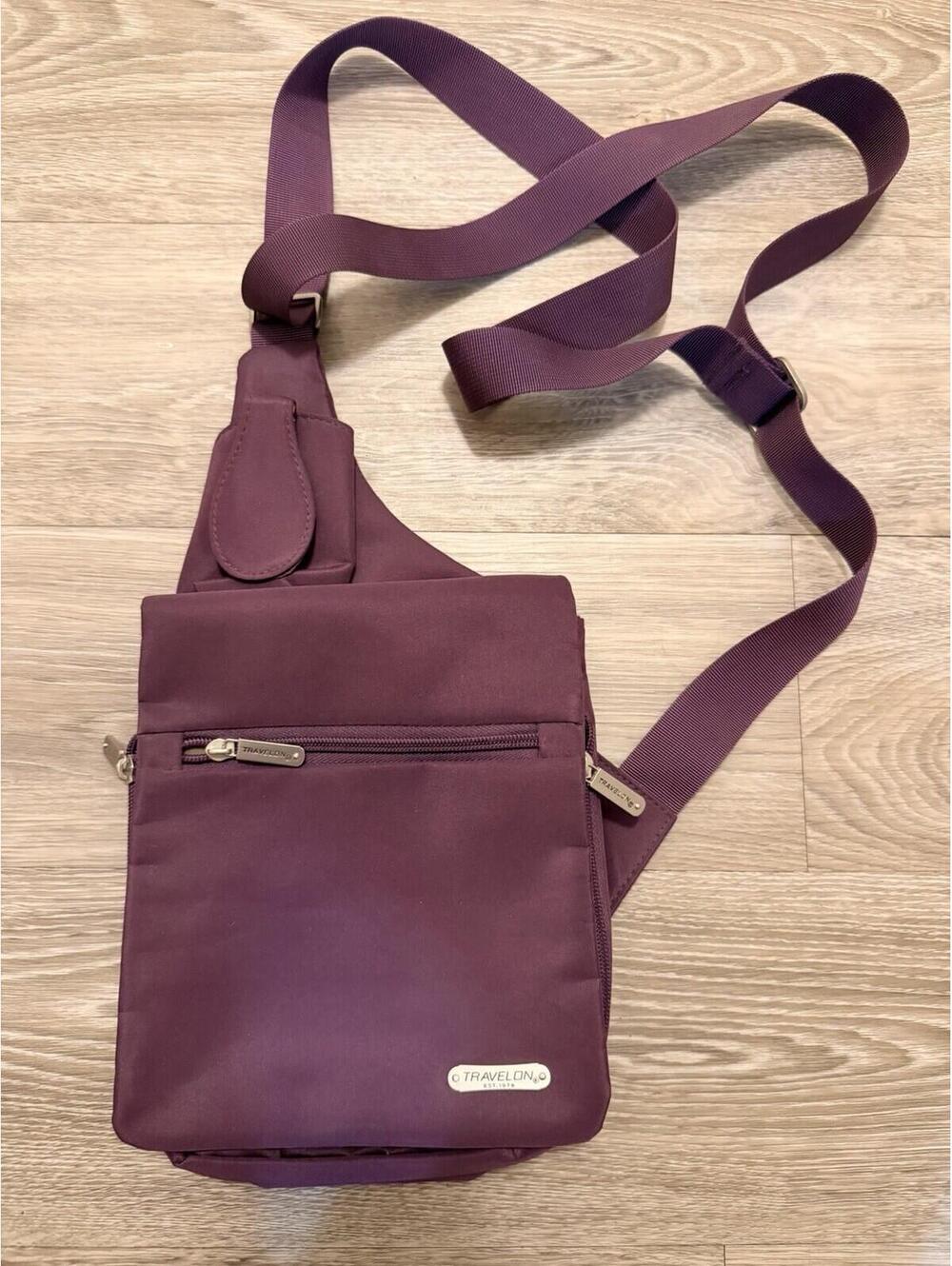 Travelon Anti-Theft Sling Crossbody Shoulder Bag Travel Tote Pockets